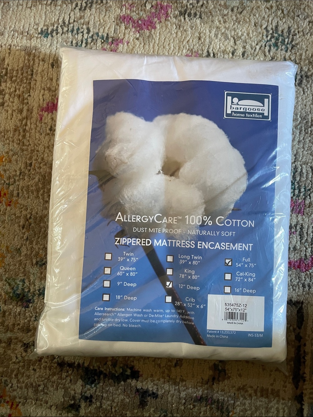 White 100% Cotton Zippered Mattress Encasement - Twin